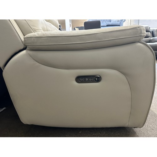 3112 - Fletcher 3 seater cream leather power reclining sofa, (marked) original RRP £1041.66 + VAT (4229-23)... 