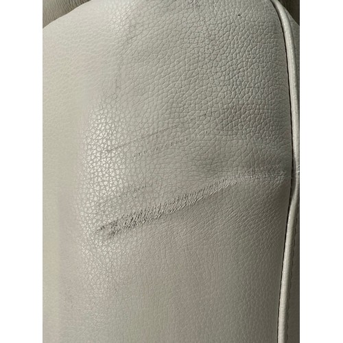 3112 - Fletcher 3 seater cream leather power reclining sofa, (marked) original RRP £1041.66 + VAT (4229-23)... 