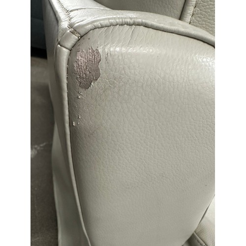 3112 - Fletcher 3 seater cream leather power reclining sofa, (marked) original RRP £1041.66 + VAT (4229-23)... 