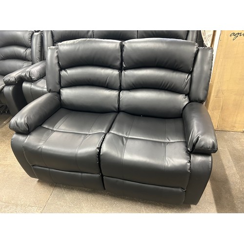 3188 - A leather Aire manual reclining 3 seater sofa, 2 seater sofa and armchair