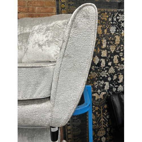 3189 - A 'DFS' zinc 3 seater sofa and 2 seater sofa, (fixed back and foam seats in silver)