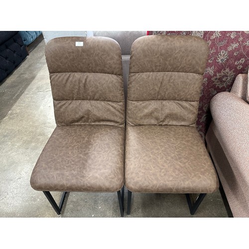 3192 - A pair of Meazan brown dining chairs