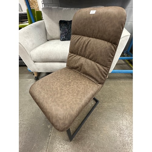3192 - A pair of Meazan brown dining chairs