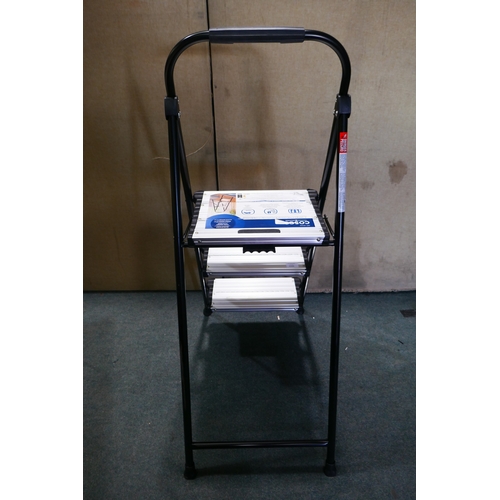 6022 - Cosco 3 tread folding step stool with steel frame (357-184) *This lot is subject to VAT