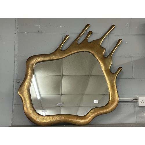 3223 - A moulton metal gold effect mirror