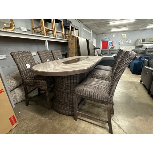 3224 - Sunvilla Orvell 7 piece high dining fire set (damaged), original RRP £1416.66 + VAT (4233-37) *This ... 