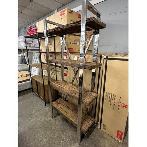 3225 - A Chennai driftwood/chrome display unit *This lot is subject to VAT