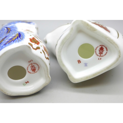 2026 - Two Royal Crown Derby paperweights, squirrel and chipmunk, both without stoppers