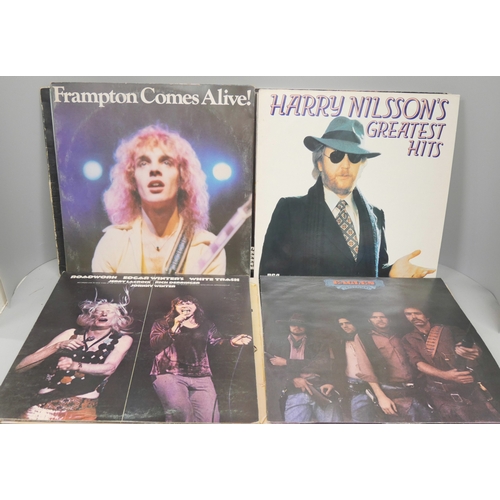 2090 - A collection of approximately 30 rock LP records including Iron Maiden, Black Sabbath, Eagles