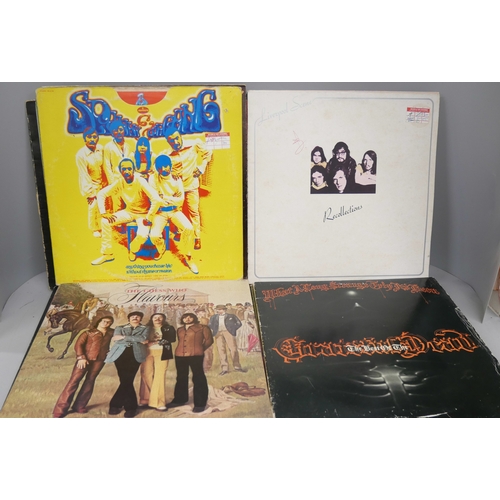 2090 - A collection of approximately 30 rock LP records including Iron Maiden, Black Sabbath, Eagles