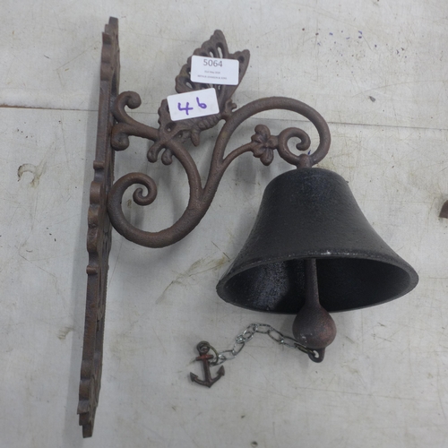 5064 - A cast metal wall mountable butterfly bell  *This lot is subject to VAT