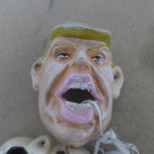 5073 - 5 cast metal bottle top openers including Trump, skeleton, toucan, parrot and hob goblin  *This lot ... 