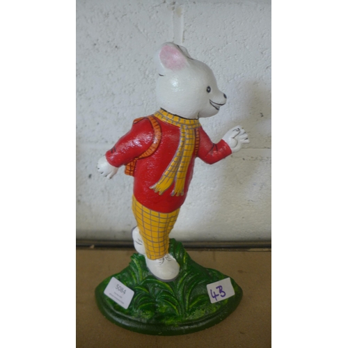 5084 - A cast metal Rupert the bear doorstop  *This lot is subject to VAT