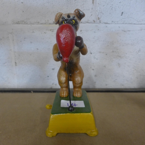 5092 - A cast metal Popeye figure and a cast metal  dog with a punching bag figure  *This lot is subject to... 