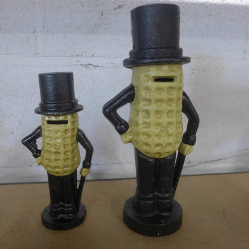 5103 - 2 cast metal Mr Peanut money banks  *This lot is subject to VAT