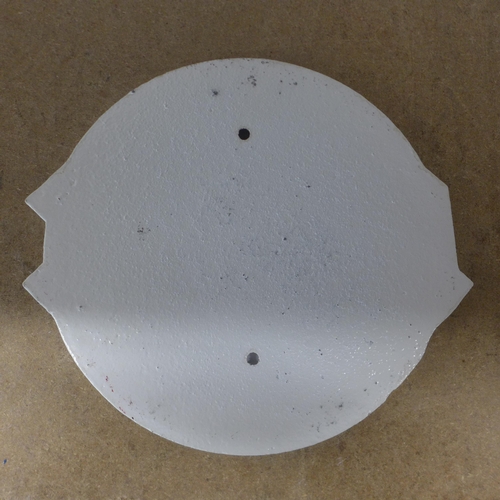 5114 - A cast metal AC/DC wall plaque  *This lot is subject to VAT