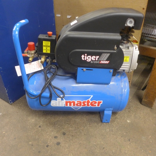 A Tiger Air Master 8/260 turbo, 240v 21L air compressor *this lot is ...