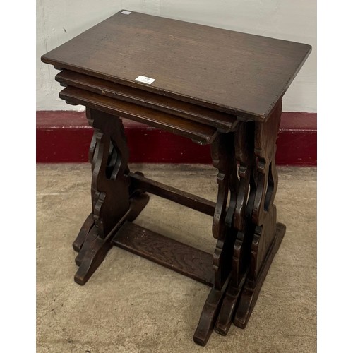 126 - An 18th Century style Ipswich oak nest of tables