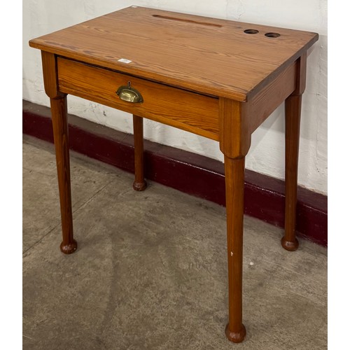 134 - A Victorian style pitch pine desk