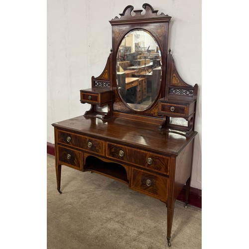 139 - An Edward VII inlaid mahogany dressing table
