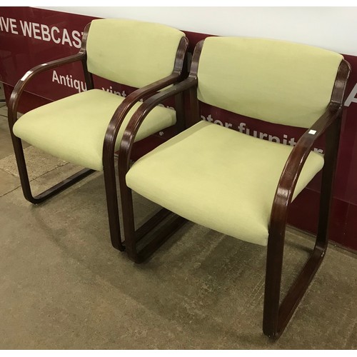 113 - A pair of Classic Steelcase bentwood Guest chairs, designed by Warren Snodgrass