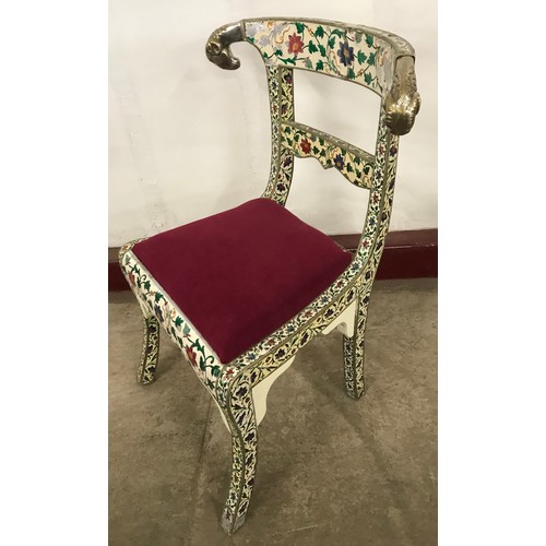 224 - A set of eight Anglo-Indian Mughal style Klismos chairs