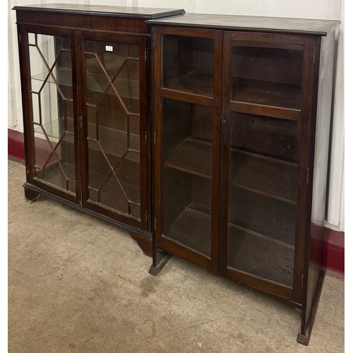 227 - A George III style inlaid mahogany display cabinet and one other