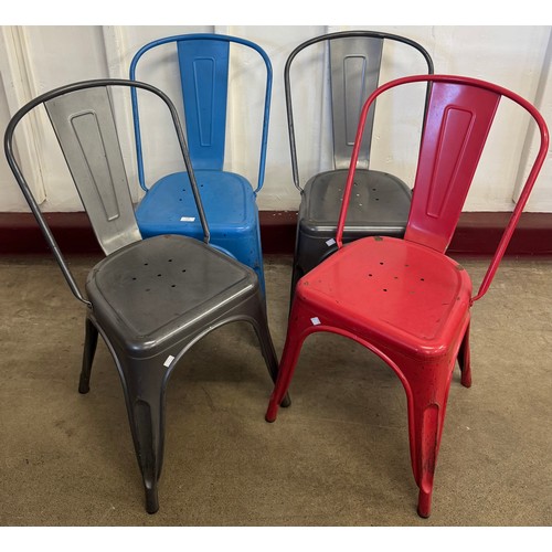 233 - A set of four Tolix style metal chairs