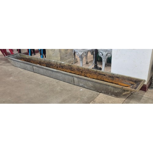 245 - A large galvanised trough