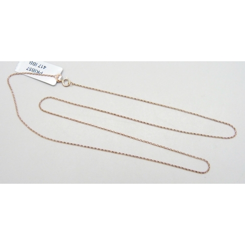 7019 - A 9ct rose gold belcher chain necklace, 20 inches, 1.1g