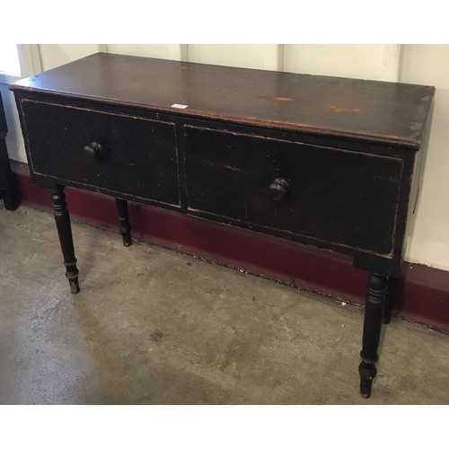 166 - A Victorian pine two drawer dresser