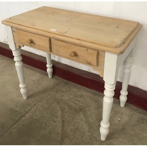 170 - A Victorian style pine two drawer pantry table