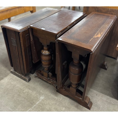183 - Three early 20th Century oak gateleg tables