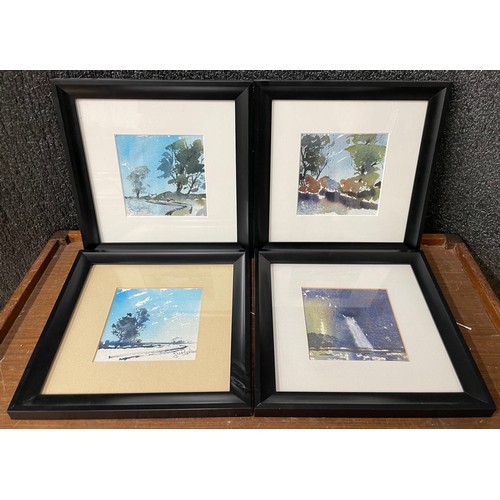 298 - John Pooler, four landscape scenes, watercolour, framed