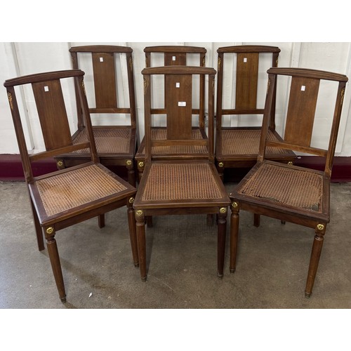 190 - A set of six early 20th Century oak bergere dining chairs