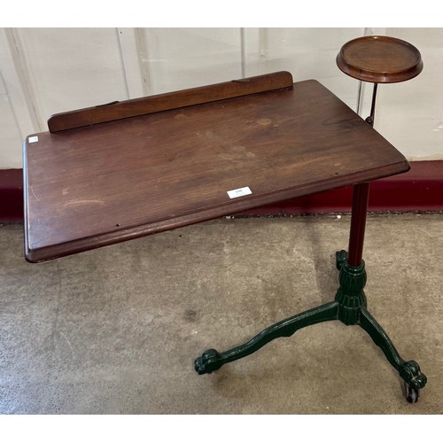 198 - A Victorian cast iron and mahogany invalid table