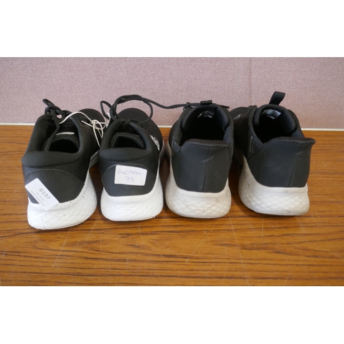 6197 - Two pairs of men's Skechers black/white trainers, size UK 9 and 8 *This lot is subject to VAT