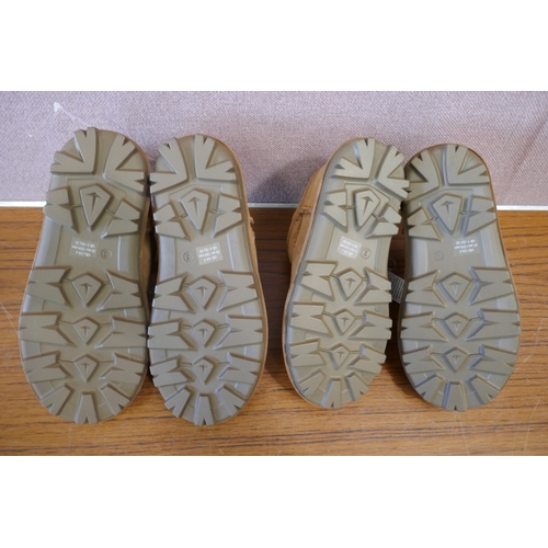 6202 - Two pairs of children's Kirkland Signature boots, size UK 1 and 2 and a pair of children's 32 Degree... 
