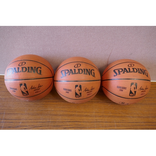 6219 - Three NBA basket balls (359A-210) *This lot is subject to VAT