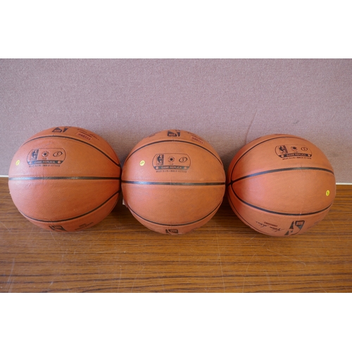 6219 - Three NBA basket balls (359A-210) *This lot is subject to VAT