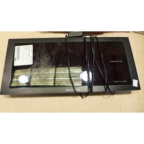 6292 - LED clock with temperature, A quantity of oak laminate flooring, and a Shark steam mop, (359A-37,75,... 