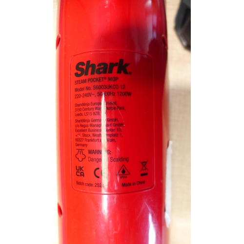 6292 - LED clock with temperature, A quantity of oak laminate flooring, and a Shark steam mop, (359A-37,75,... 
