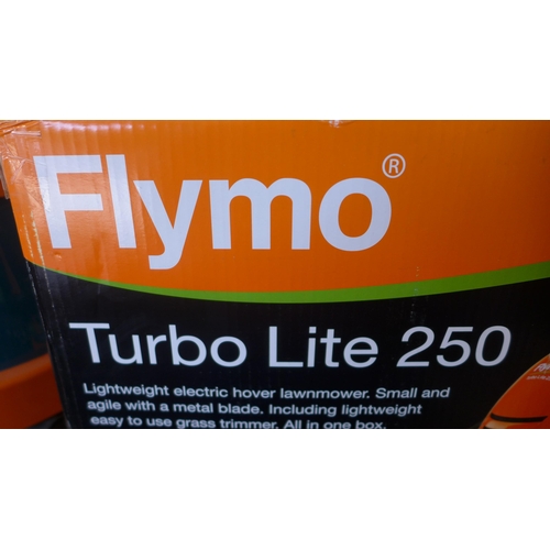 A Flymo turbo lite 250 electric lawnmower and strimmer - unused - in box
