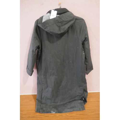 6249 - Elle womens long black coats, size L *This lot is subject to VAT