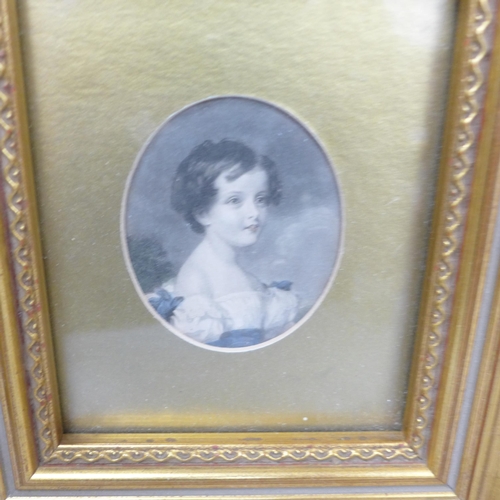 2005 - A set of four Victorian hand coloured engravings, circa 1830s, later frames, 20cm wide