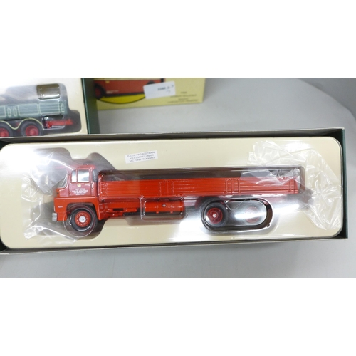 2009 - Seven Corgi model vehicles, including Post Office Guy Warrior and Ken Thomas ERF Dropside, boxed