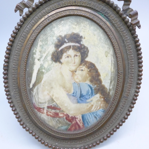 2025 - A miniature portrait print, frame 9.5cm wide