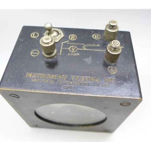 2026 - A War Department Victoria Instruments Co. Ltd., NW10, 1941, electric instrument testing No.1, Ohms