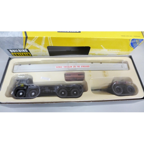 2037 - Four Corgi models, Heavy Haulage, two Building Britain and Showman’s Range, boxed