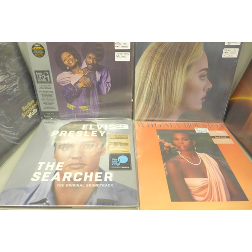 2039 - Ten pop records including Elton John, Abba, Lewis Capaldi, Adele, Whitney Houston, etc., (7 sealed)